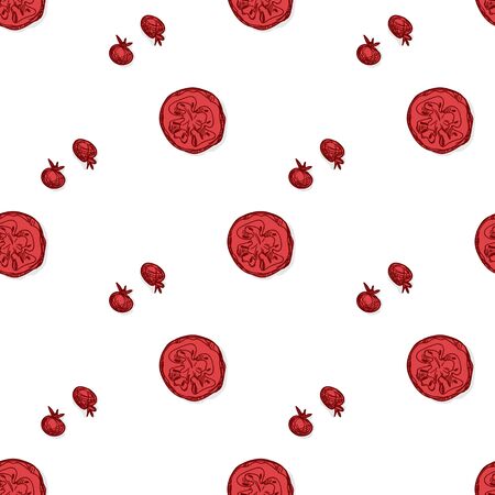 pattern tomato hand drawing graphic backgroundのイラスト素材