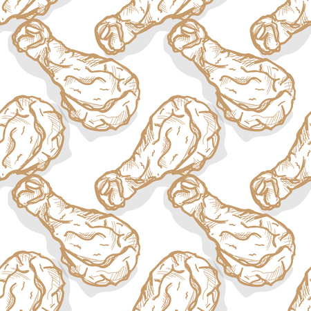 pattern fried chicken hand drawing graphic backgroundのイラスト素材