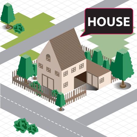 Isometric house mapのイラスト素材