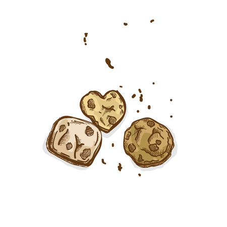 A cookie hand drawing graphic object.のイラスト素材