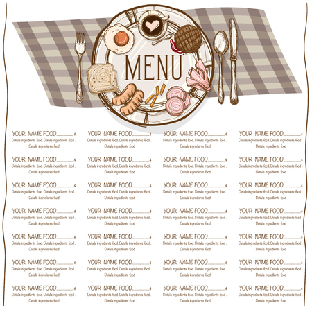 A menu restaurant template design hand drawing graphic.のイラスト素材