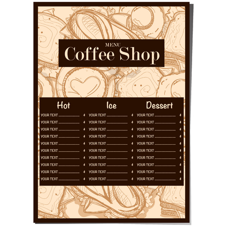 Coffee shop menu template design illustration.のイラスト素材