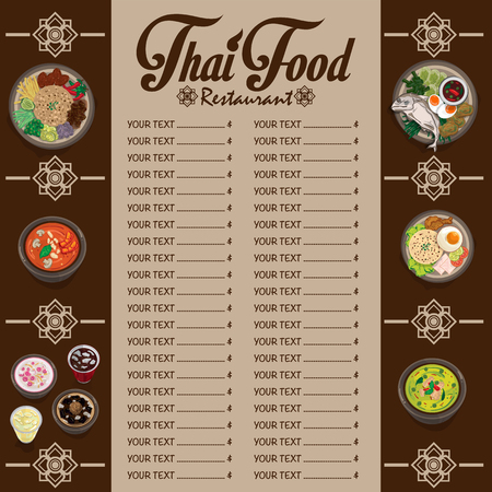 menu for Thai food design template graphic Vector illustration.のイラスト素材