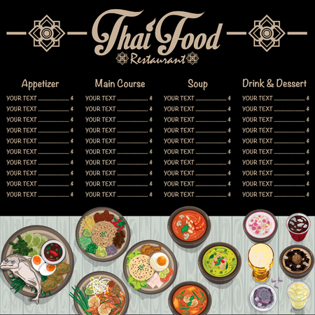 menu thai food design template graphic Vector illustration.のイラスト素材
