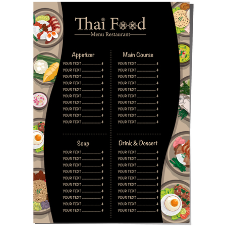 menu thai food design template graphic Vector illustration.のイラスト素材