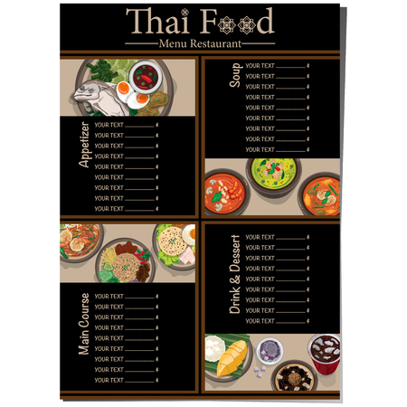 Thai food menu design templateのイラスト素材