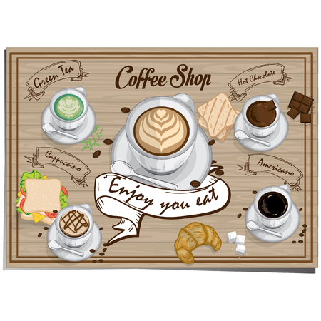 Menu coffee shop design template graphicのイラスト素材