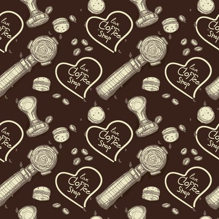 Pattern coffee shop graphic design background objects.のイラスト素材