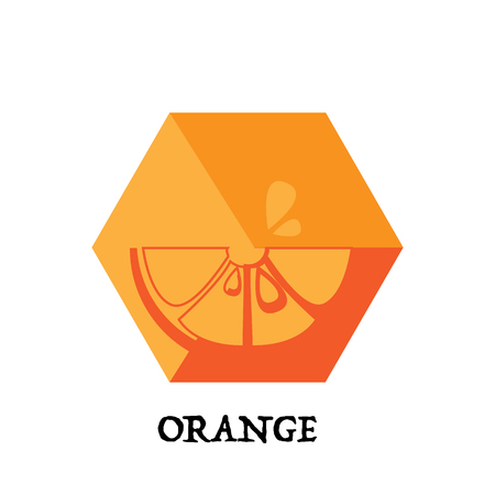 fruit orange graphic element design key visual icon symbolのイラスト素材