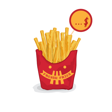 fastfood french fried drawing graphic objectのイラスト素材