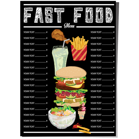 menu fastfood template design graphic setのイラスト素材