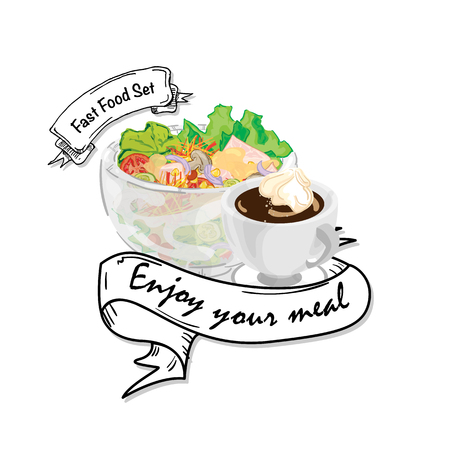 menu fastfood template design graphic setのイラスト素材