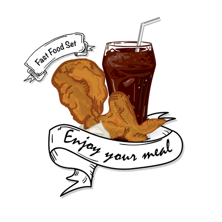 menu fastfood template design graphic setのイラスト素材