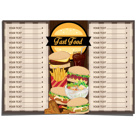 menu fastfood template design graphic setのイラスト素材