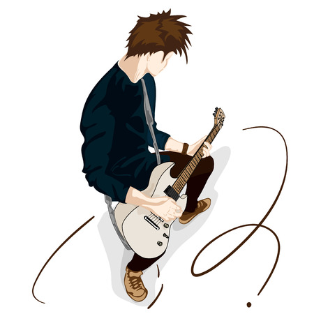 guitar man play music graphic objectのイラスト素材