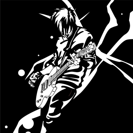 guitar man play music graphic objectのイラスト素材