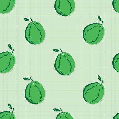 fruit pattern background graphic guavaのイラスト素材