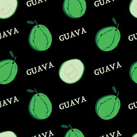 fruit pattern background graphic guavaのイラスト素材