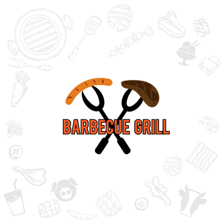 barbecue grill logo icon graphic buffet restaurantのイラスト素材