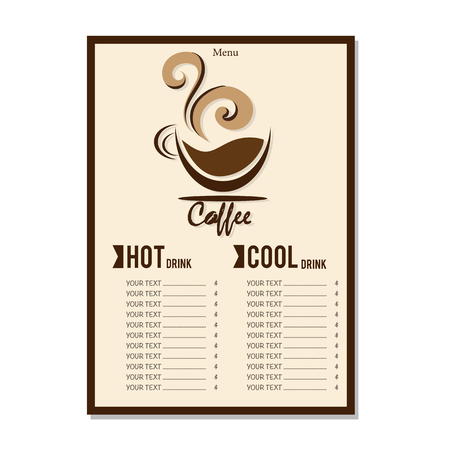 menu coffee shop cafe restaurant template design hand drawing graphicのイラスト素材