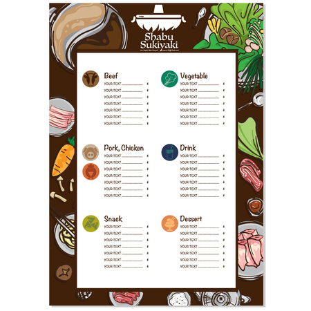 menu shabu sukiyaki restaurant template design graphic objectsのイラスト素材