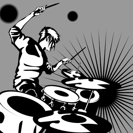 drummer music graphicのイラスト素材
