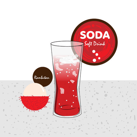 soda soft drink fruit graphic cupのイラスト素材