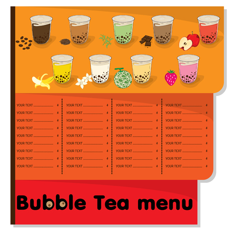bubble tea menu graphic templateのイラスト素材