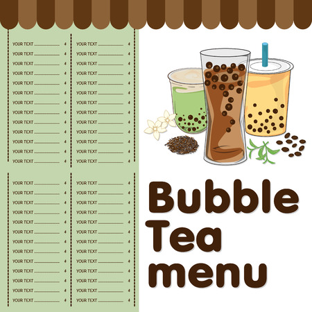 bubble tea menu graphic templateのイラスト素材