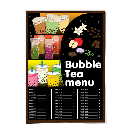 bubble tea menu graphic templateのイラスト素材