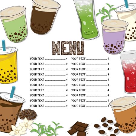 bubble tea menu graphic templatebubble tea menu graphic templateのイラスト素材