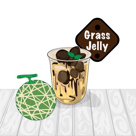 grass jelly graphic cup object food drinkgrass jelly graphic cup object food drinkのイラスト素材