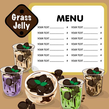 menu grass jelly graphic templateのイラスト素材