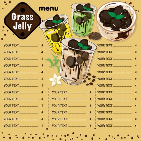 menu grass jelly graphic templateのイラスト素材