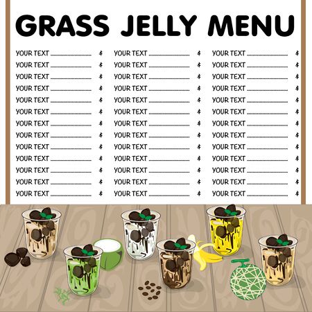 menu grass jelly graphic templateのイラスト素材