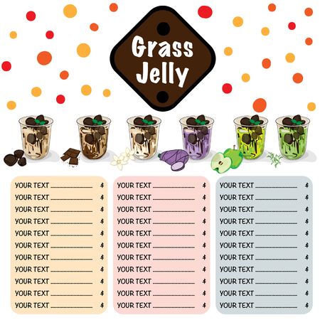 menu grass jelly graphic templateのイラスト素材