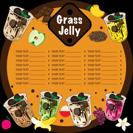 menu grass jelly graphic templateのイラスト素材