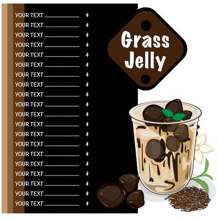 menu grass jelly graphic templateのイラスト素材