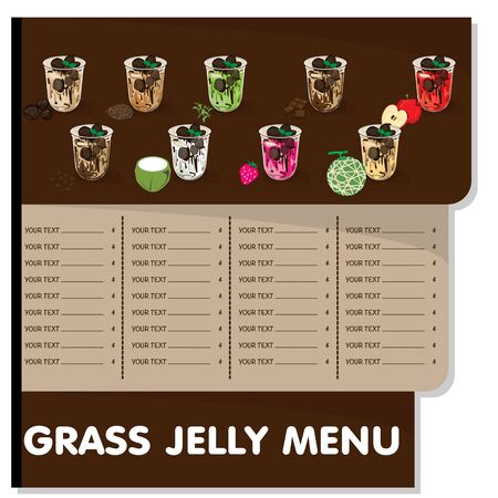menu grass jelly graphic templateのイラスト素材