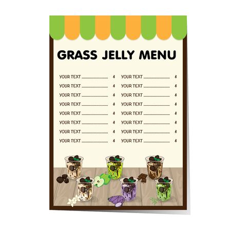 menu grass jelly graphic templateのイラスト素材