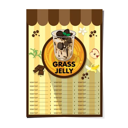 menu grass jelly graphic templateのイラスト素材