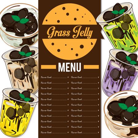 menu grass jelly graphic templateのイラスト素材