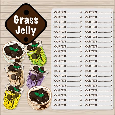 menu grass jelly graphic templateのイラスト素材