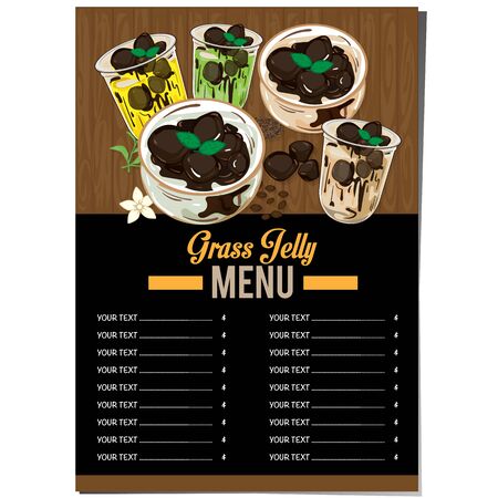 menu grass jelly graphic templateのイラスト素材