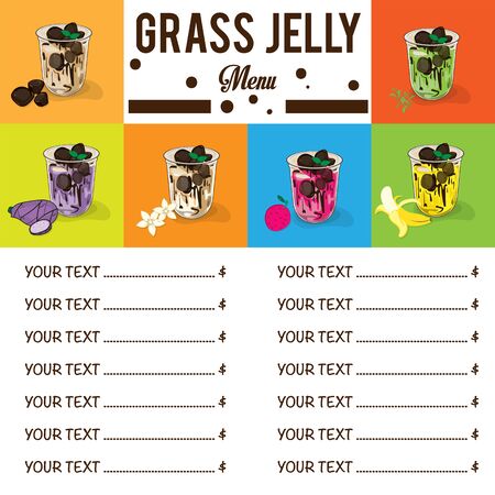 menu grass jelly graphic templateのイラスト素材