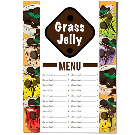 menu grass jelly graphic templateのイラスト素材