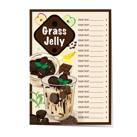 menu grass jelly graphic templateのイラスト素材