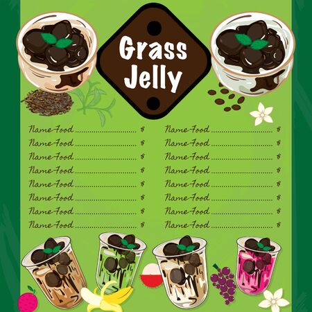 menu grass jelly graphic templateのイラスト素材