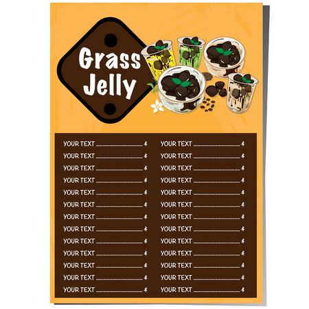 menu grass jelly graphic templateのイラスト素材