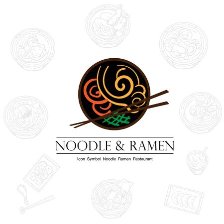 noodle ramen icon logo graphic restaurantのイラスト素材